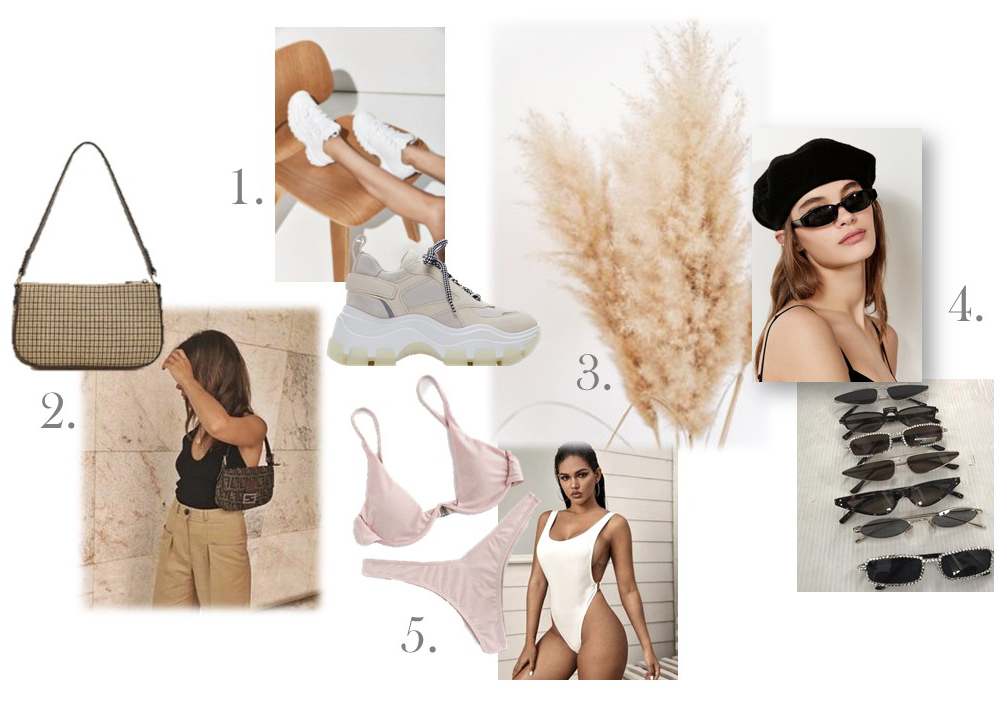 fashion trends 2020 vienna blogger tiny sunglasses pampas grass chunky shoes baguette bag