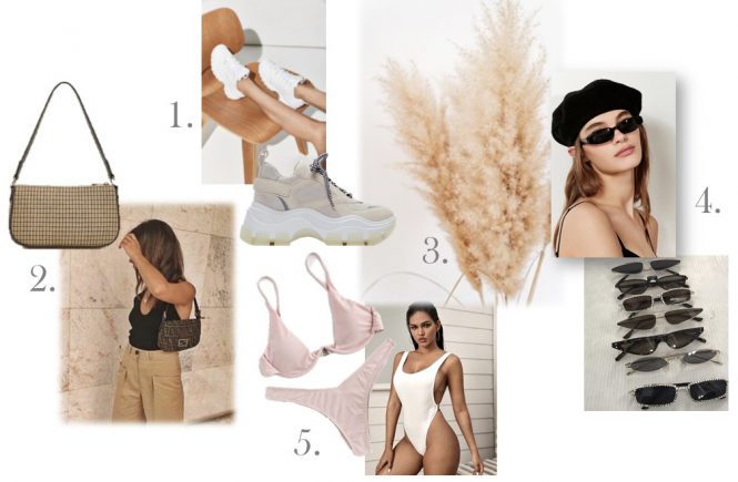 fashion trends 2020 vienna blogger tiny sunglasses pampas grass chunky shoes baguette bag